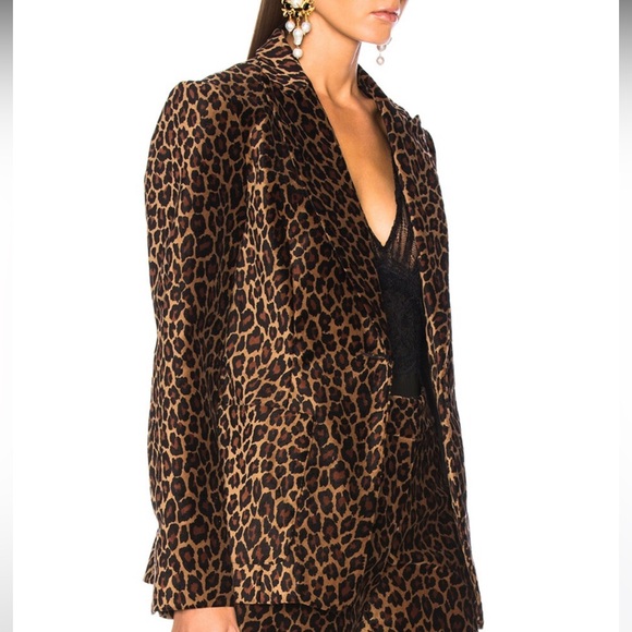 A.L.C. Mercer Leopard-Print Tailored Blazer Jacket - Picture 7 of 16